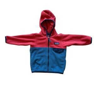 Patagonia Baby Boys 3-6 Month Red Blue Fleece Jacket